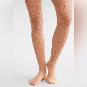 Free People Glitter Fishnet Tight.  NWT